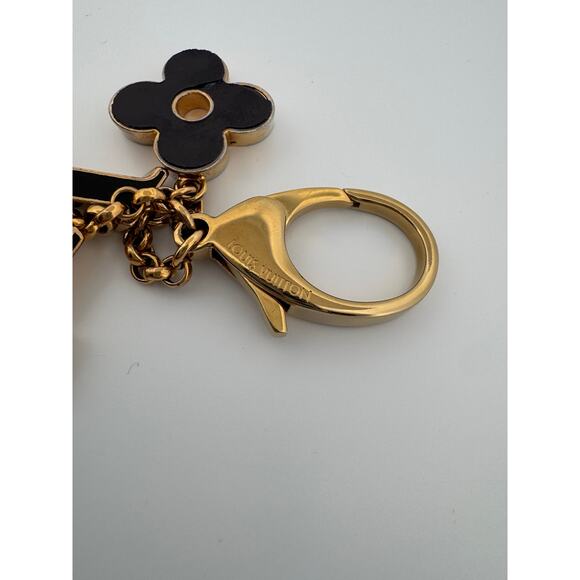 Louis Vuitton Fleur de Monogram Bag Charm โ Gold & Black - Picture 3 of 4